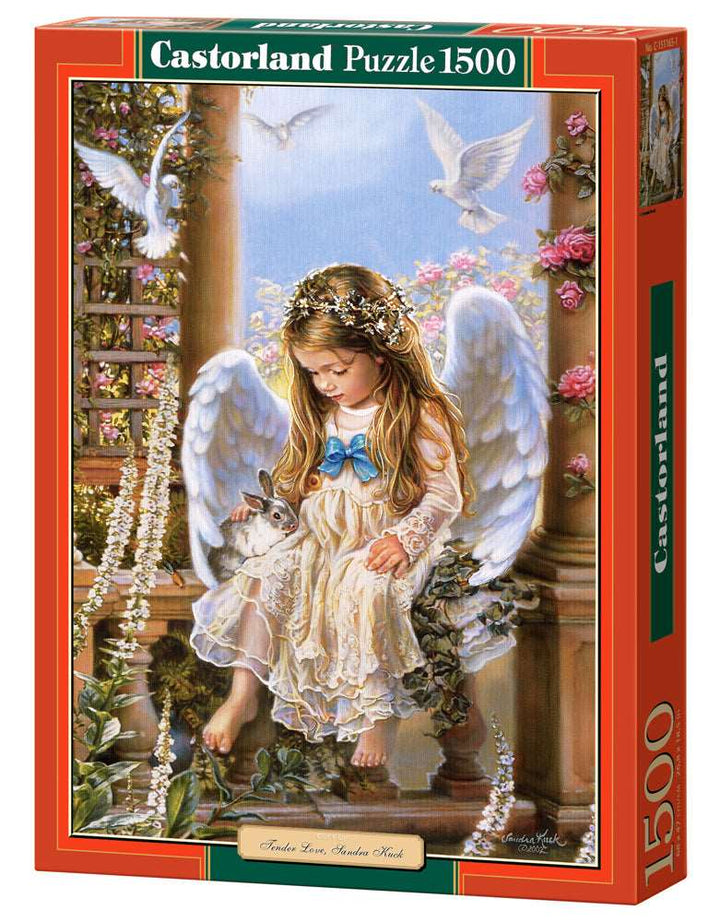 Castorland Tender Love 1500 piece jigsaw puzzle featuring angel artwork by Sandra Kuck