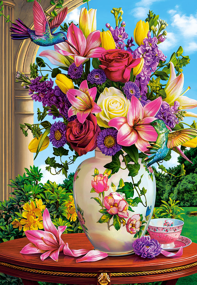 Seduced by Nature colorful flower vase jigsaw puzzle artwork