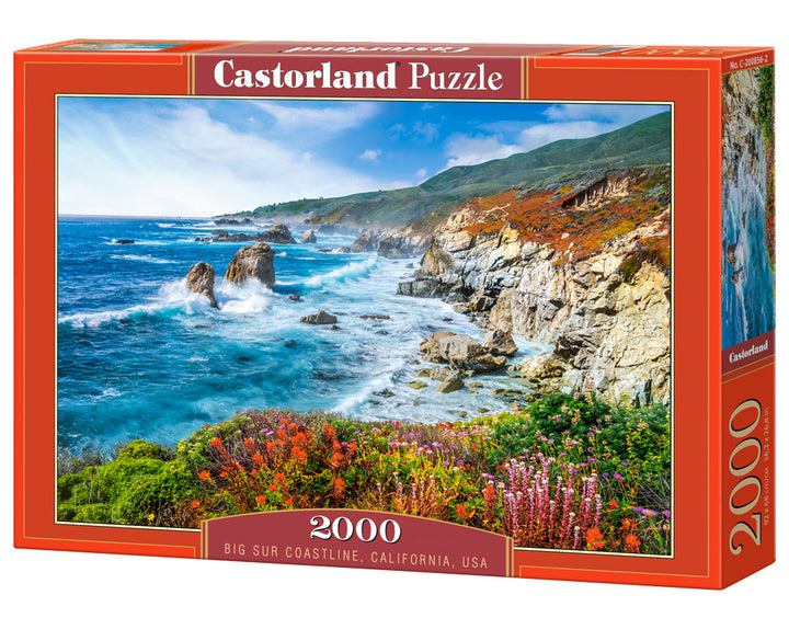 Castorland Big Sur California Coast 2000 piece jigsaw puzzle box featuring scenic Pacific coastline