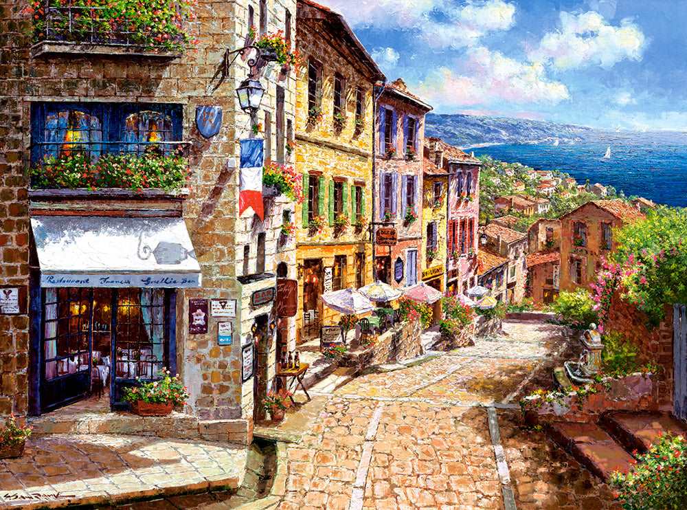 3000 Piece Jigsaw Puzzle, Afternoon in Nice, Puzzle of France, Mediterranean view, Adult Puzzles, Castorland C-300471-2 2