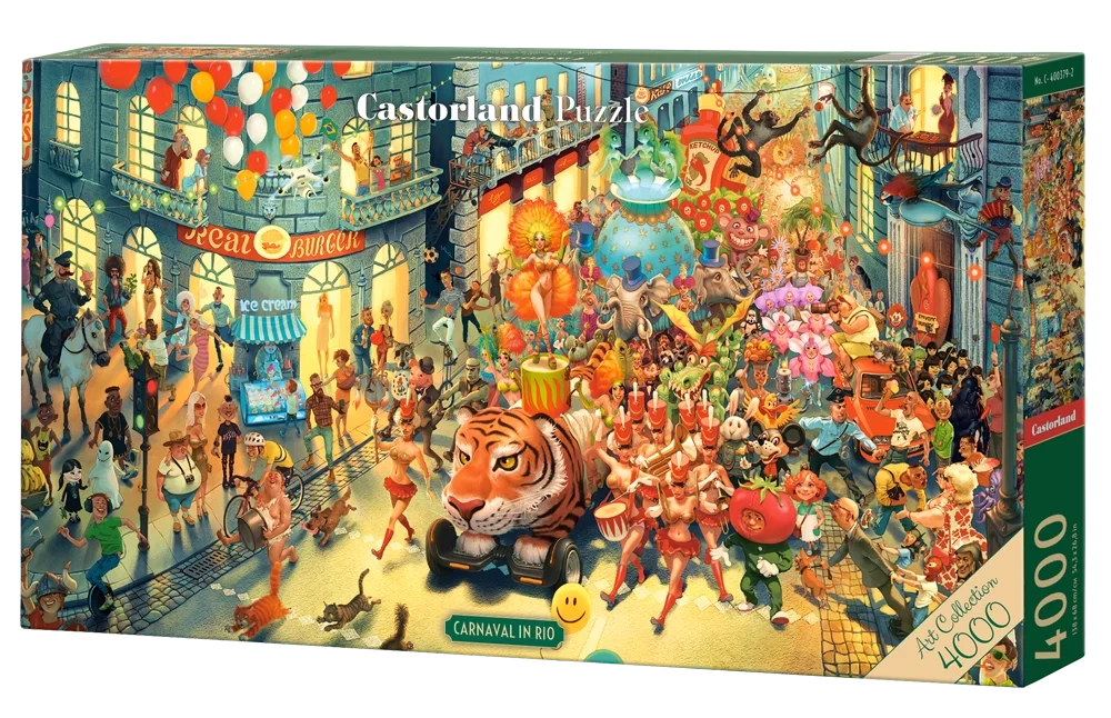 Castorland Carnival in Rio 4000 piece jigsaw puzzle with colorful crowded festival artwork