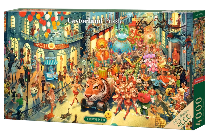 Castorland Carnival in Rio 4000 piece jigsaw puzzle with colorful crowded festival artwork