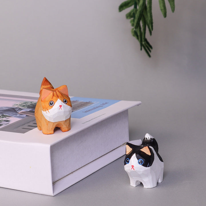Hand-Carved Wooden Cats, Personalized Gift for Cat Lovers 2