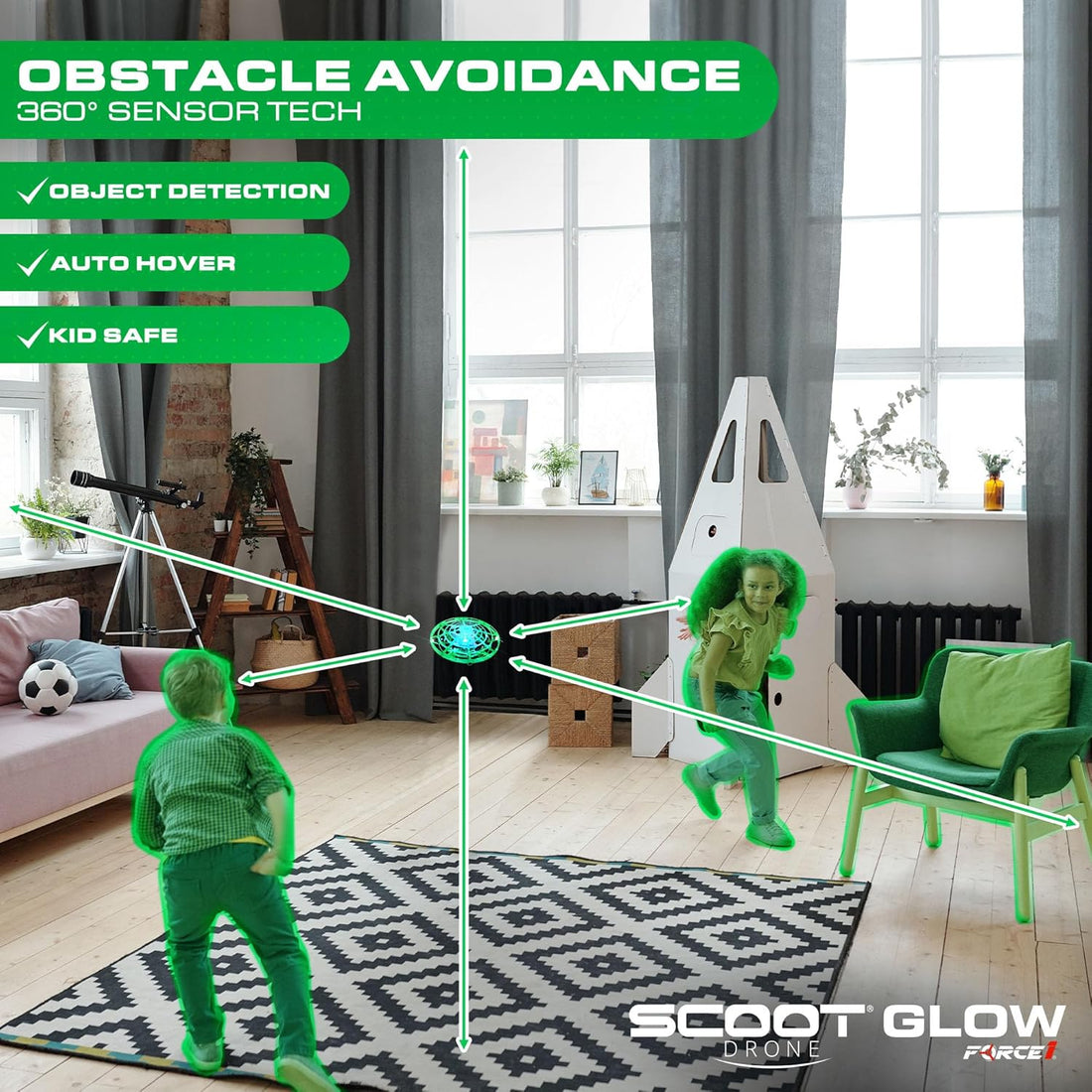 Force1 Scoot Glow Hand Operated Drone for Kids or Adults 5