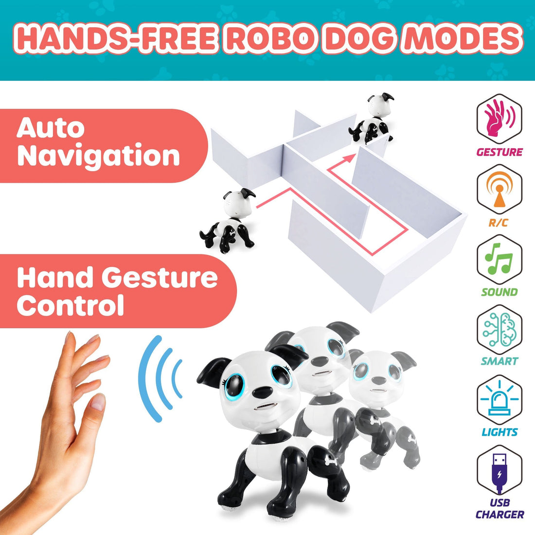 Robo Pets Puppy Toy - Black by USA Toyz 4