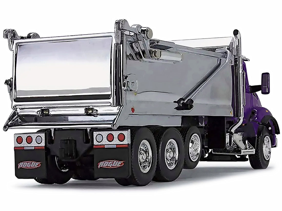 Kenworth T880 Day Cab with Rogue Transfer Dump Body Truck Purple and Chrome 1/64 Diecast Model by DCP/First Gear-3