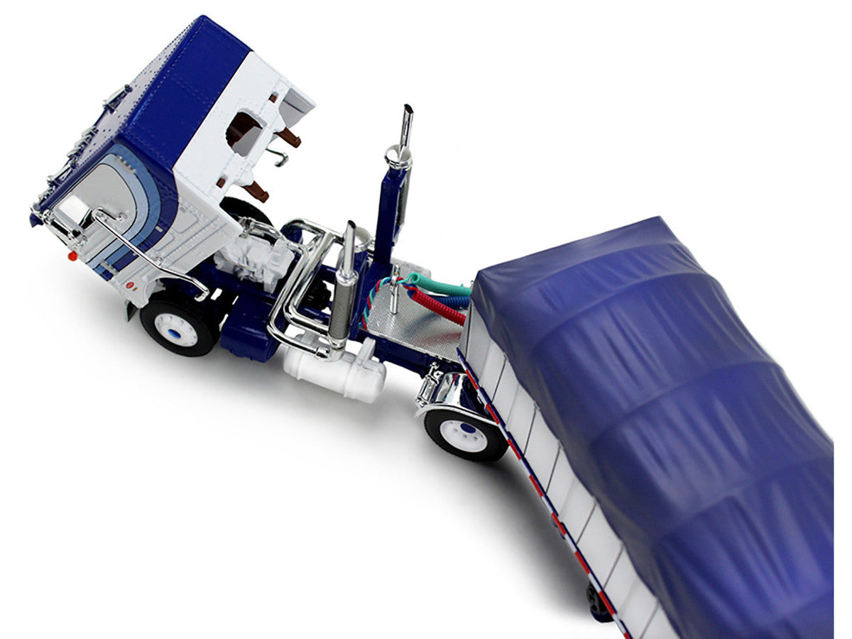Peterbilt 352 COE tractor and Wilson flatbed trailer 1:64 overhead view