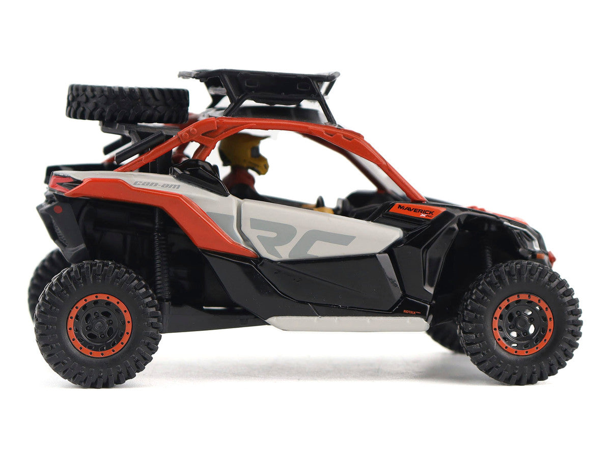 Can-Am Maverick X3 X RS Turbo RR Sand Version Chalk Gray and Magma Red with Driver Figure 1/32 Diecast Model by BRP Models-0