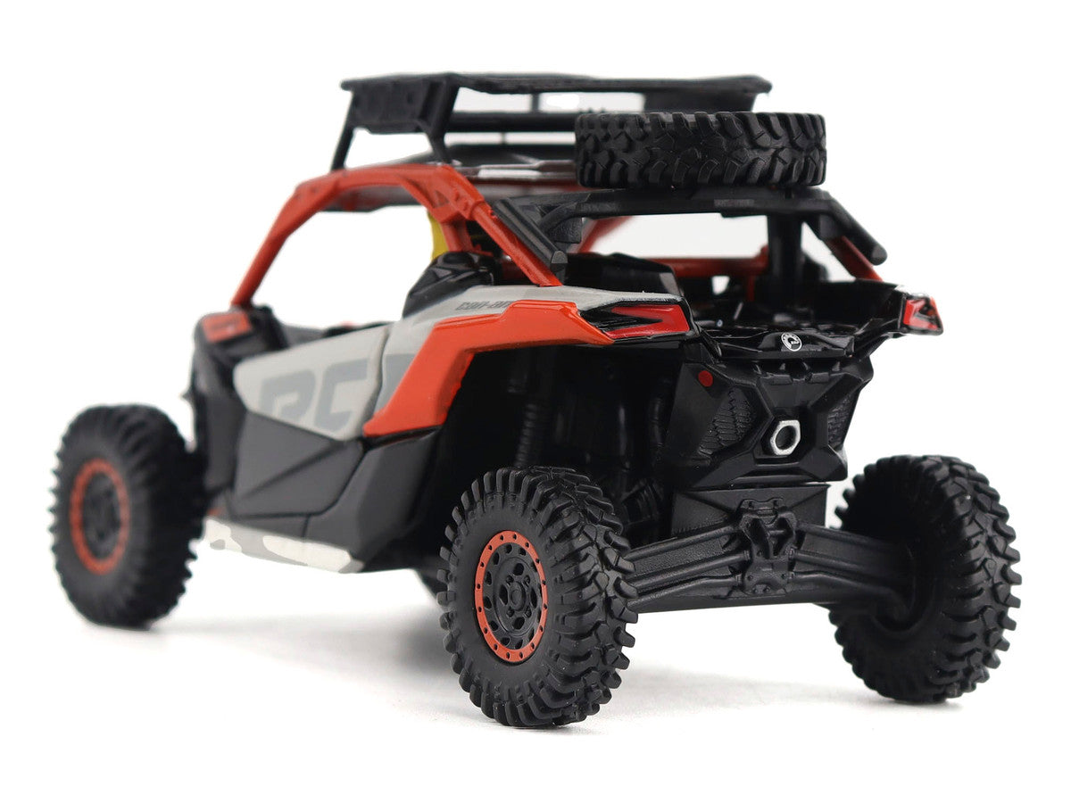 Can-Am Maverick X3 X RS Turbo RR Sand Version Chalk Gray and Magma Red with Driver Figure 1/32 Diecast Model by BRP Models-3