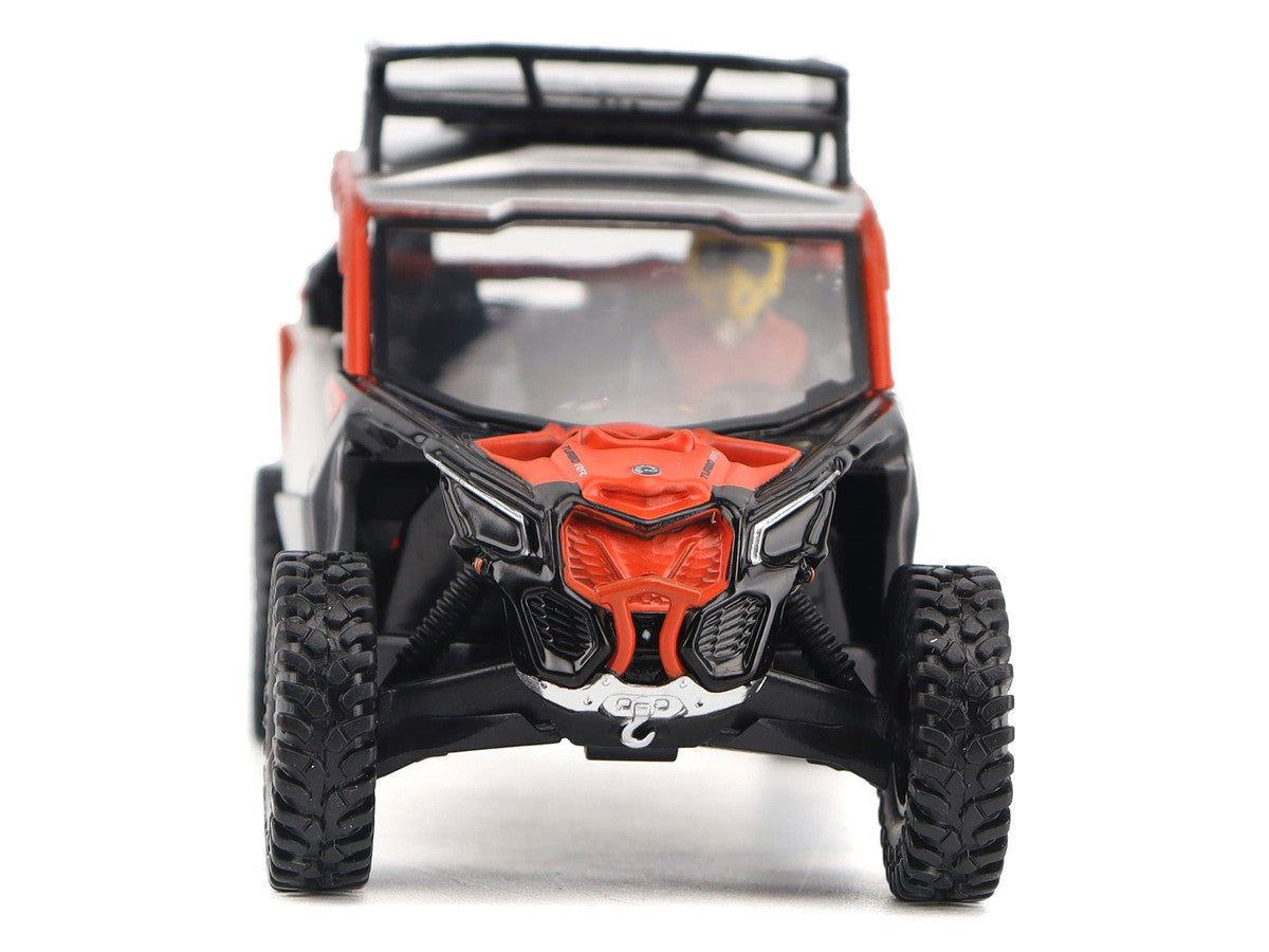 Can-Am Maverick X3 X RS Turbo RR Sand Version Chalk Gray and Magma Red with Driver Figure 1/32 Diecast Model by BRP Models-2