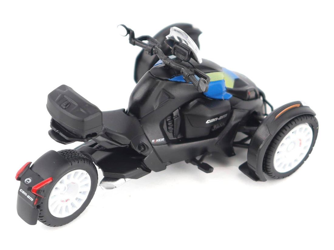 Can-Am Ryker Rally 3-Wheel Motorcycle Galactic Blue and Black 1/32 Diecast Model by BRP Models-2