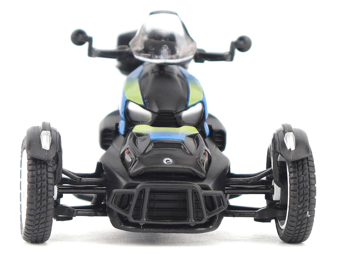 Can-Am Ryker Rally 3-Wheel Motorcycle Galactic Blue and Black 1/32 Diecast Model by BRP Models-3