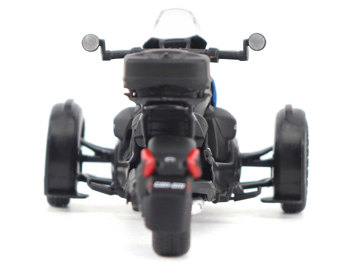 Can-Am Ryker Rally 3-Wheel Motorcycle Galactic Blue and Black 1/32