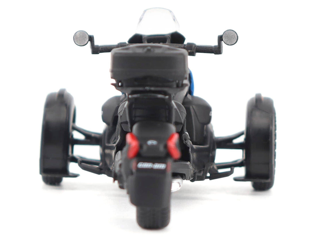 Can-Am Ryker Rally 3-Wheel Motorcycle Galactic Blue and Black 1/32 Diecast Model by BRP Models-4