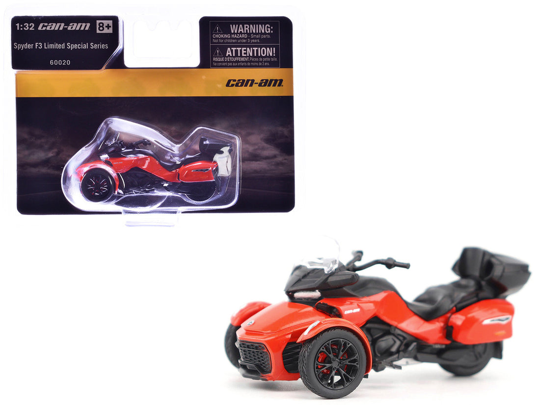 Can-Am Spyder F3 Limited Special Series 3-Wheel Motorcycle Viper Red 1/32 Diecast Model by BRP Models-0