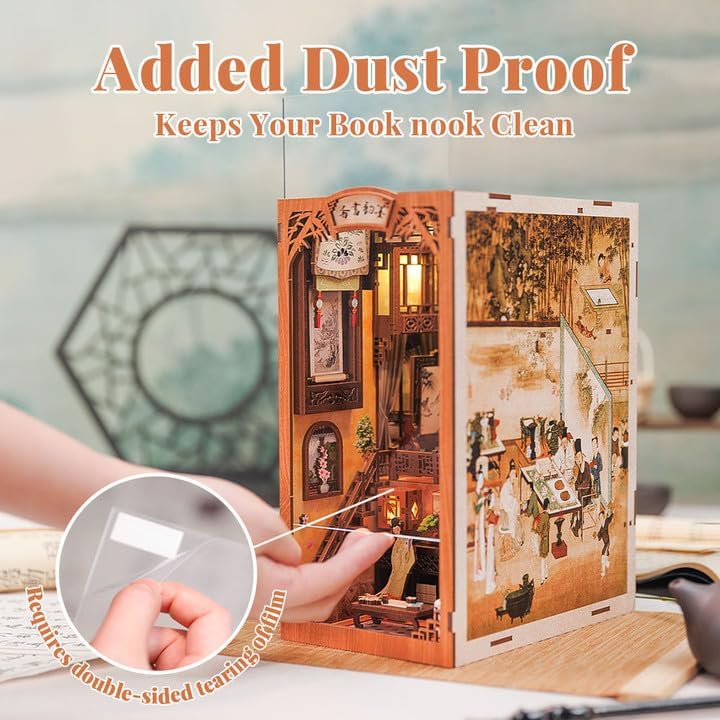 Book Nook Wizardi Miniature - Chinese Bookstore Roombox Kit-3