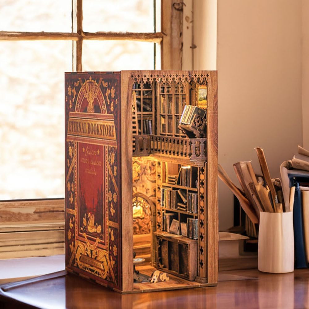 Book Nook Wizardi Miniature - Eternal Bookstore Roombox Kit-2