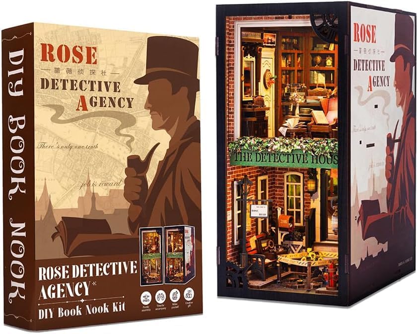 Book Nook Wizardi Miniature - Rose Detective Agency Roombox Kit-0