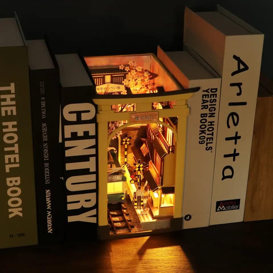 Book Nook Wizardi Miniature - Sakura-Inspired Roombox Kit-2