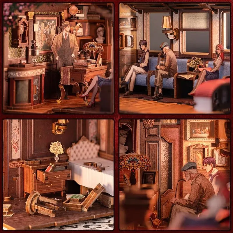 Book Nook Wizardi Miniature - Train Mystery Roombox Kit-2