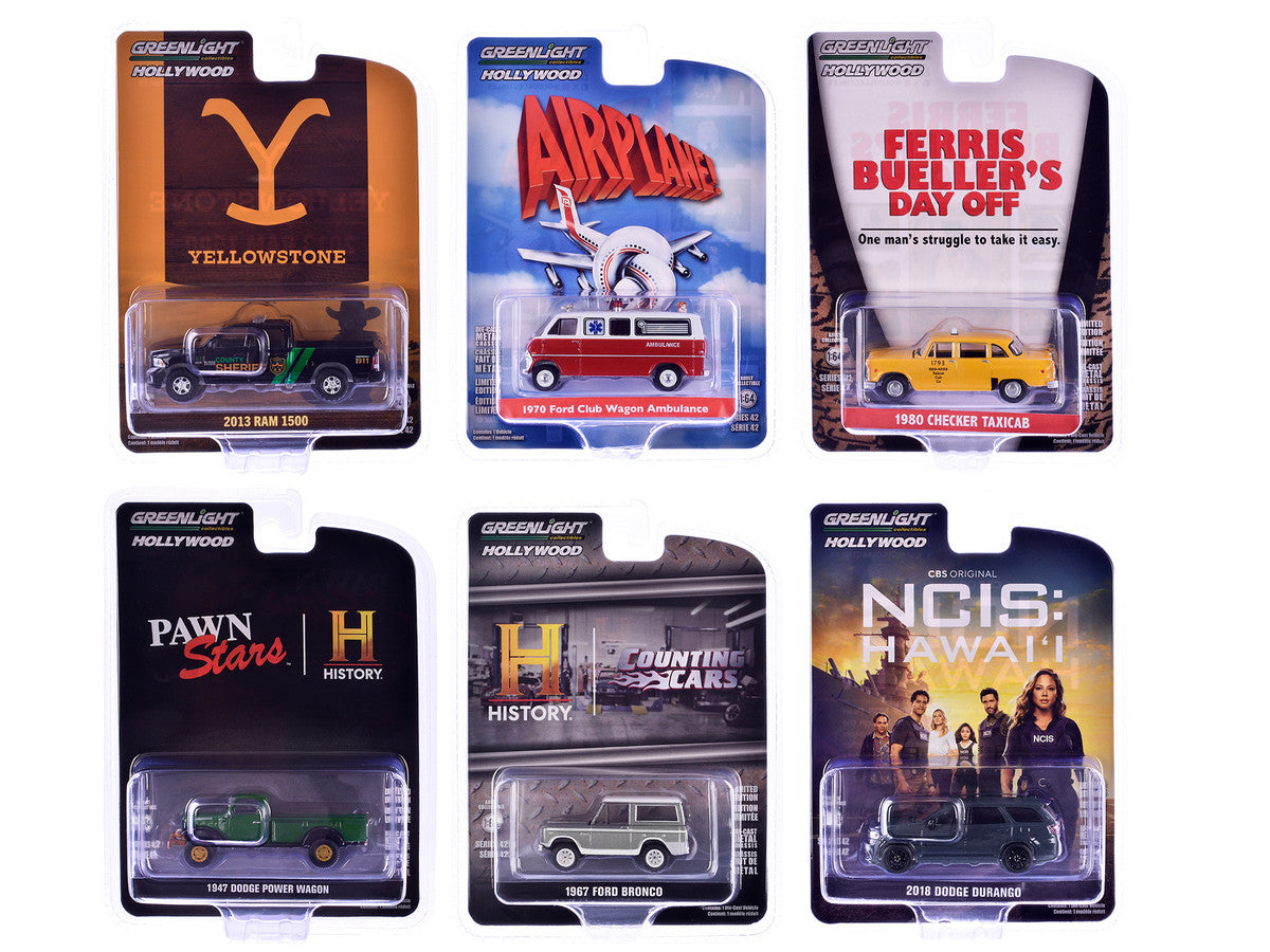 "Hollywood Series" Set of 6 pieces Release 42 1/64 Diecast Model Cars by Greenlight-2
