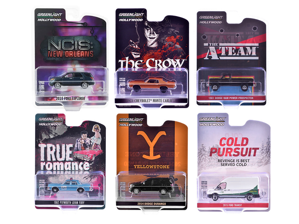 "Hollywood Series" Set of 6 pieces Release 43 1/64 Diecast Model Cars by Greenlight-1