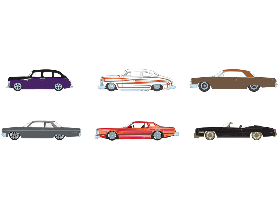 "California Lowriders" Set of 6 pieces Series 6 1/64 Diecast Model Cars by Greenlight-1