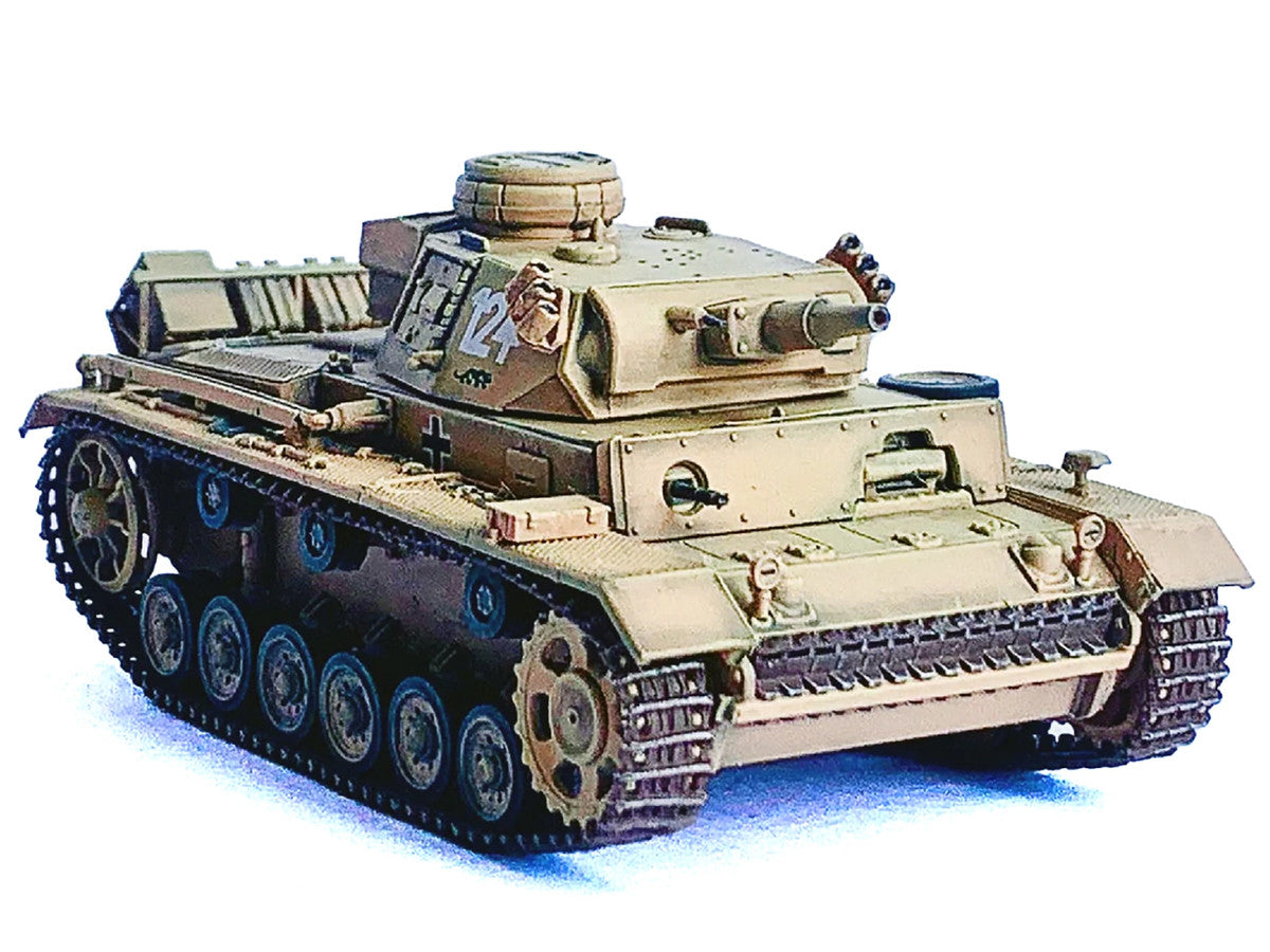 Germany Pz.Kpfw.III Ausf.N DAK Tank #124 "s.Pz.Abt.501 Tunisia Tiger Insignia" (1942/43) "NEO Dragon Armor" Series 1/72 Plastic Model by Dragon Models-2