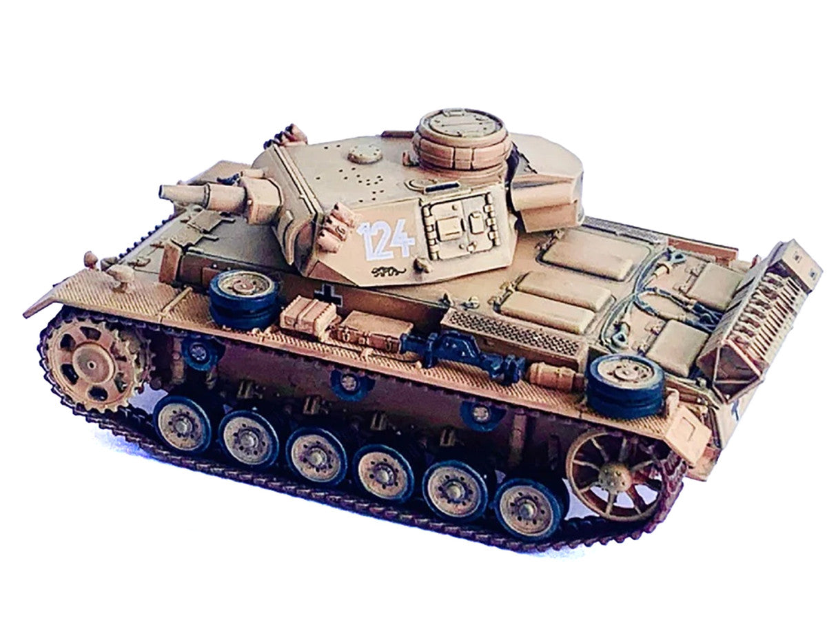 Germany Pz.Kpfw.III Ausf.N DAK Tank #124 "s.Pz.Abt.501 Tunisia Tiger Insignia" (1942/43) "NEO Dragon Armor" Series 1/72 Plastic Model by Dragon Models-1