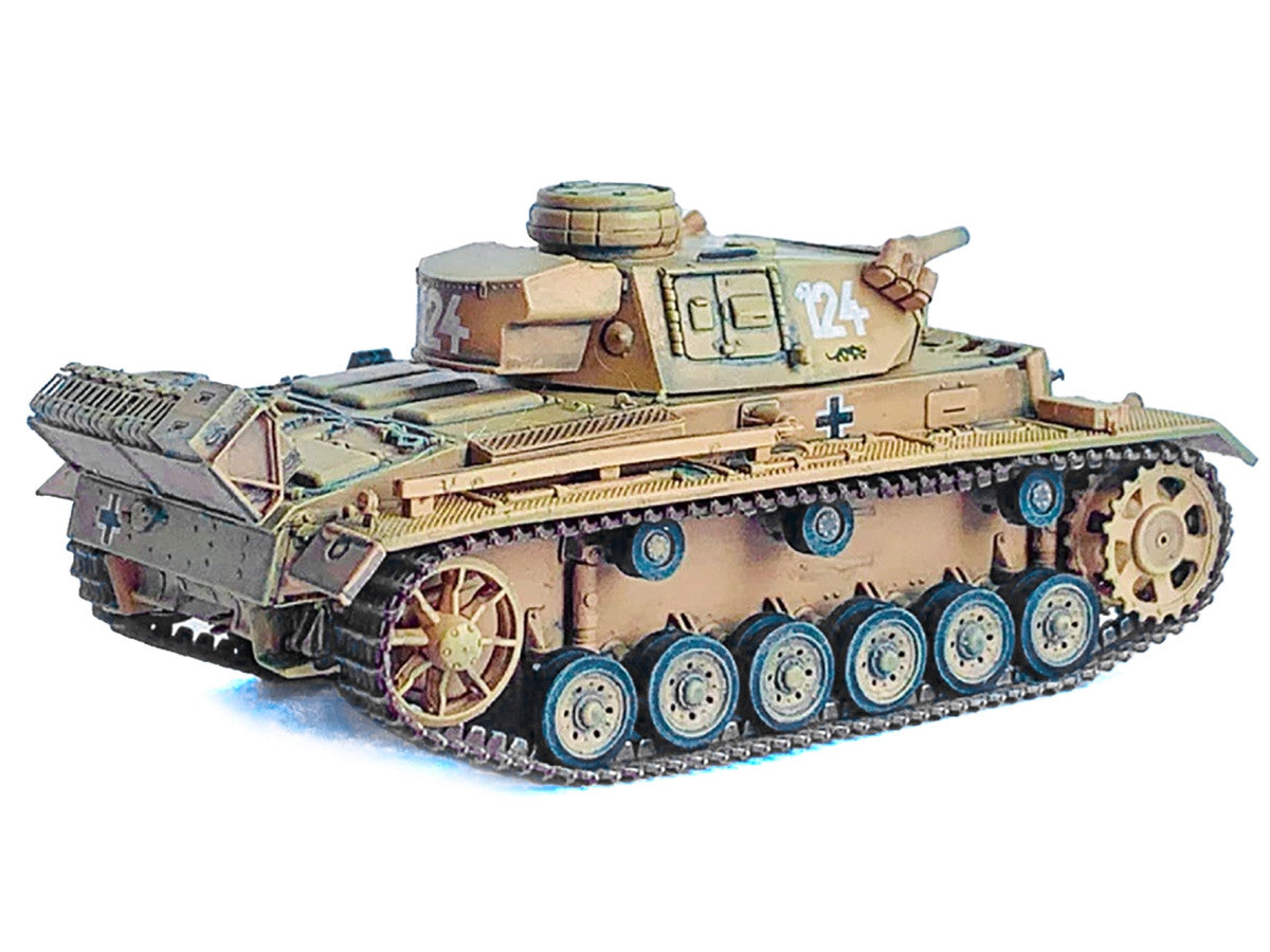 Germany Pz.Kpfw.III Ausf.N DAK Tank #124 "s.Pz.Abt.501 Tunisia Tiger Insignia" (1942/43) "NEO Dragon Armor" Series 1/72 Plastic Model by Dragon Models-3