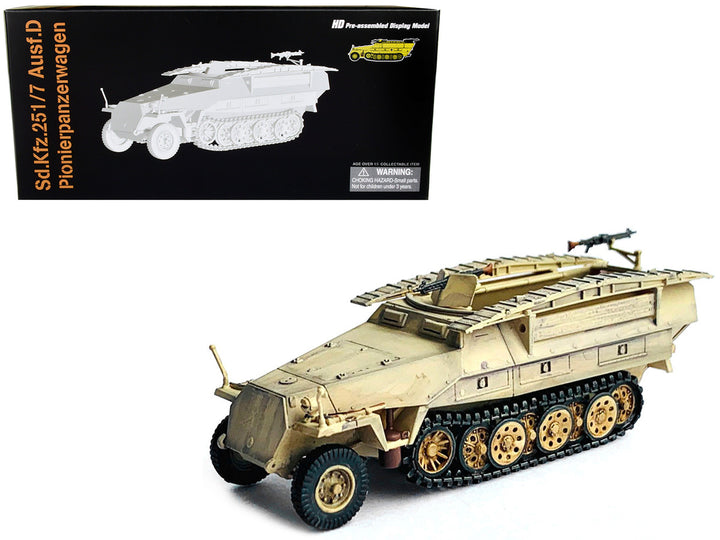 German Sd.Kfz. 251/7 Ausf.D Pionierpanzerwagen Armored Vehicle Beige with Bridging Equipment "NEO Dragon Armor" Series 1/72 Plastic Model by Dragon Models-0