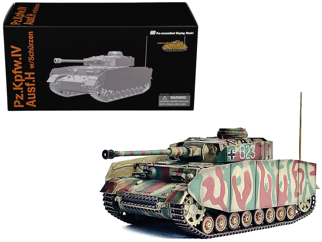 Germany Pz.Kpfw.IV Ausf.H with Schurzen Tank #823 "2.Pz.Div. Normandy" (1944) "NEO Dragon Armor" Series 1/72 Plastic Model by Dragon Models-0
