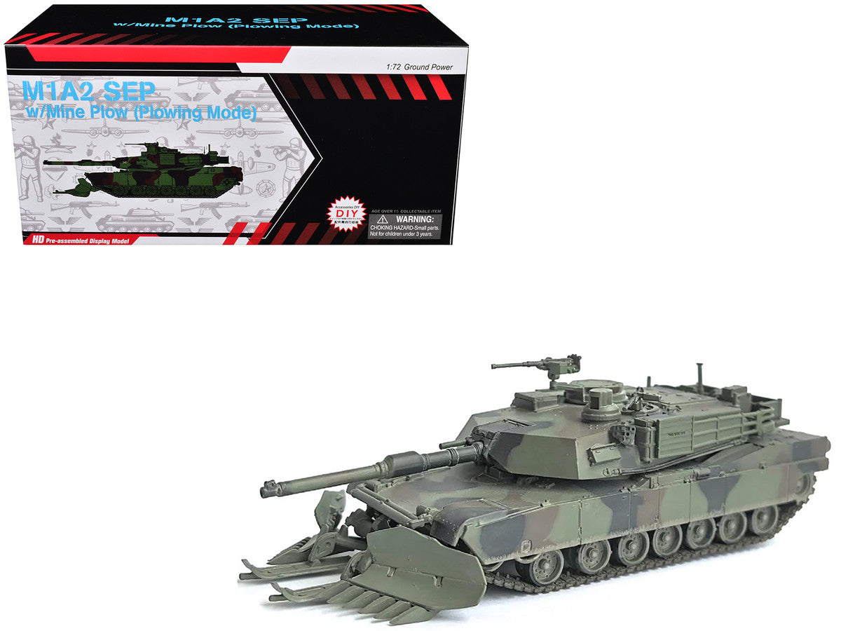 United States M1A2 SEP (System Enhancement Package) Tank with Mine Plow (Plowing Mode) "United States Army 1st Battalion 16th Cav. Reg. Fort Knox" (2002)" Green Camouflage "NEO Dragon Armor" Series 1/72 Plastic Model by Dragon Models-3