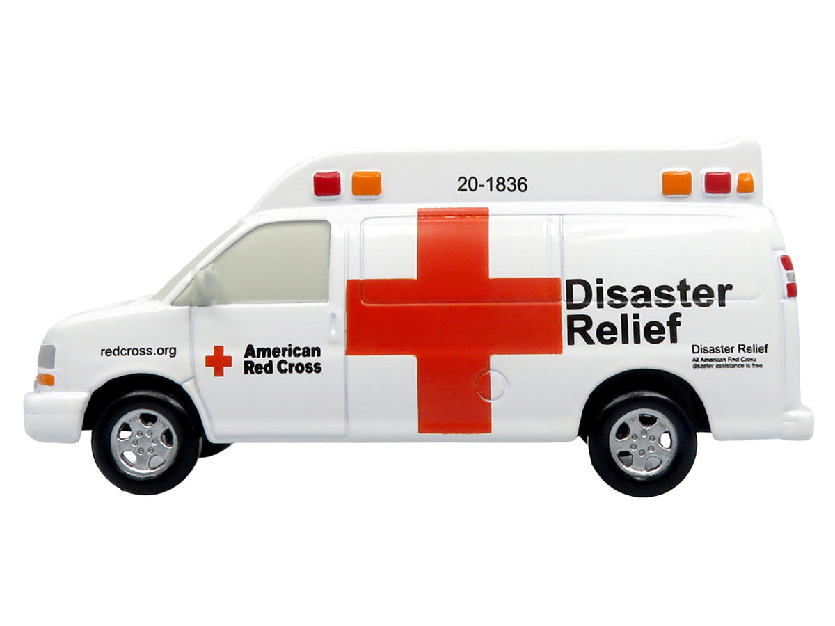 Ambulance "American Red Cross: Disaster Relief Unit" White with Graphics 1/64 Diecast Model by Iconic Replicas 2