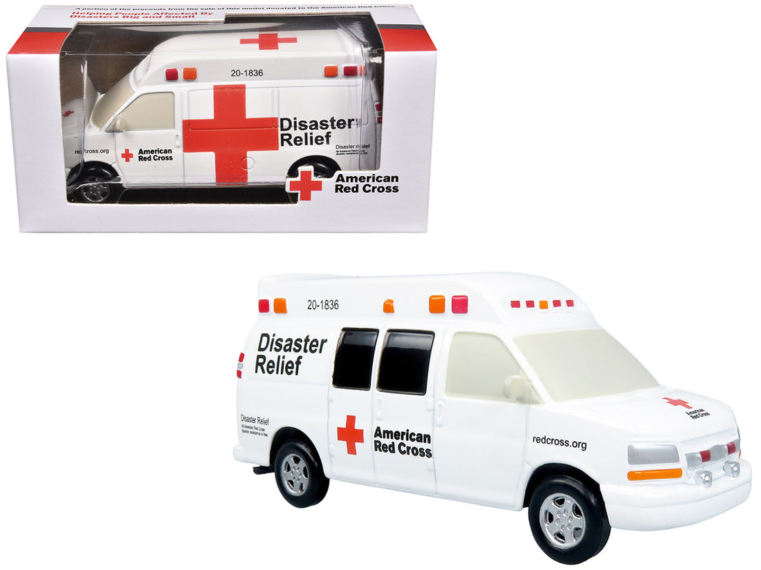 Ambulance "American Red Cross: Disaster Relief Unit" White with Graphics 1/64 Diecast Model by Iconic Replicas 4