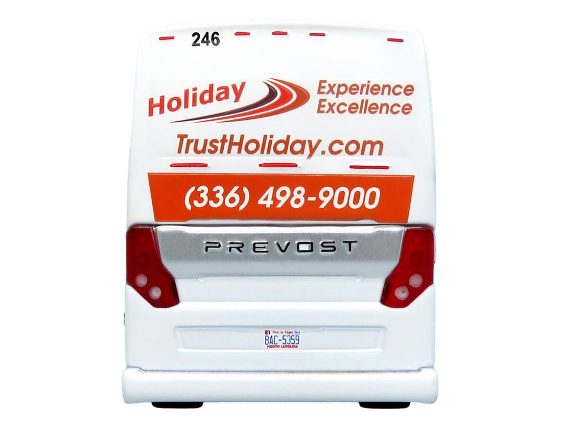 Prevost H3-45 Coach Bus "Holiday Tours - 2024 IMG Operator of the Year" White with Graphics Limited Edition 1/64 Diecast Model by Iconic Replicas-0