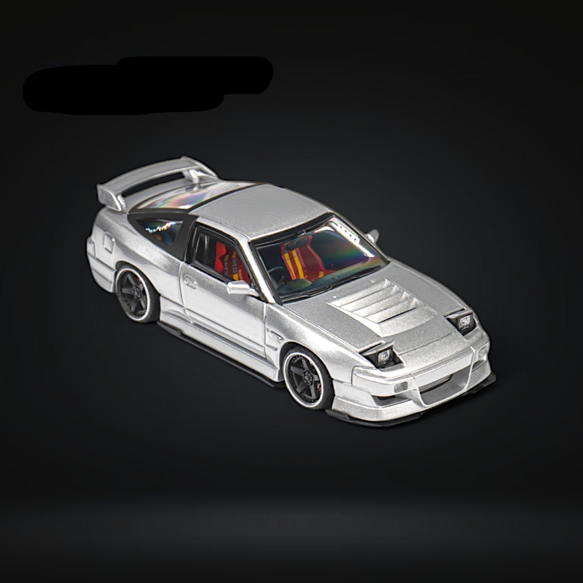 Nissan Custom 180SX Miyabi 180SX Metallic Silver 1:64 by MicroTurbo 6