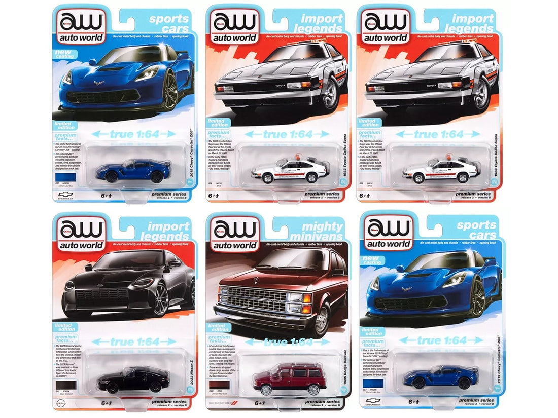 Auto World Premium 2024 Set B of 6 pieces Release 2 1/64 Diecast Model Cars by Auto World-0