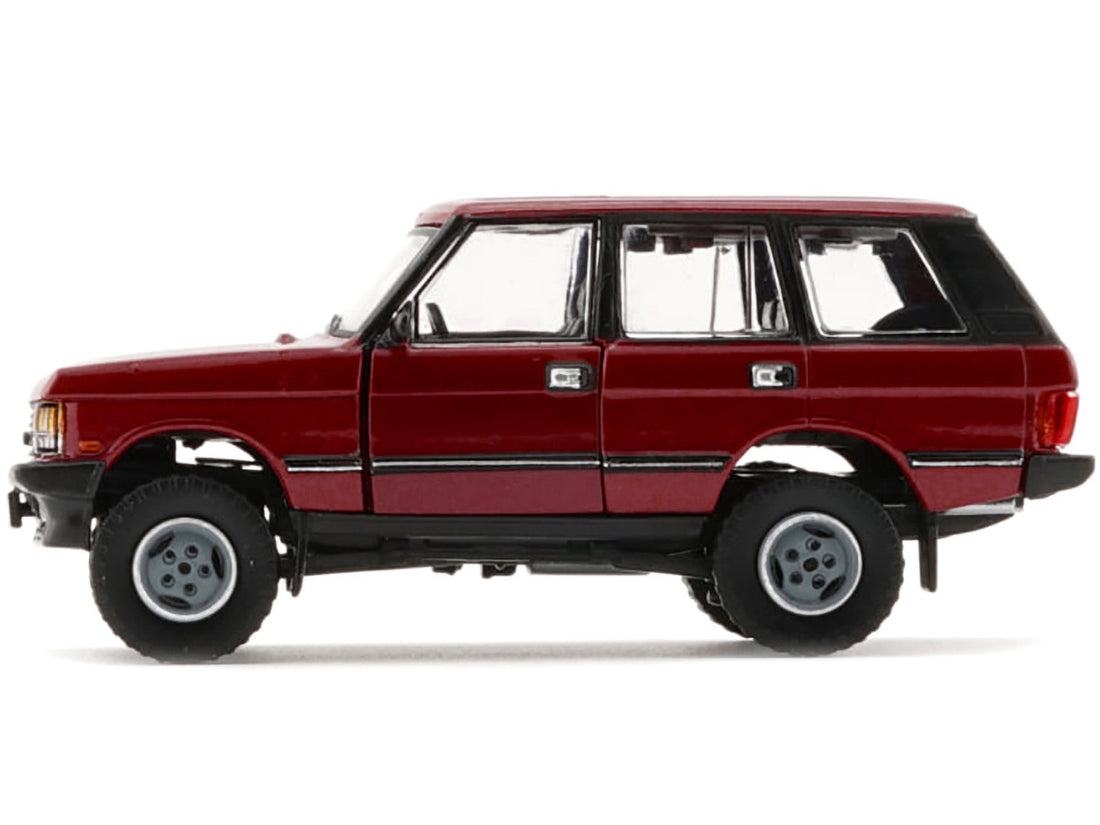 Land Rover Range Rover Classic LSE RHD (Right Hand Drive) Red with Sunroof with Extra Wheels 1/64 Diecast Model Car by BM Creations-2