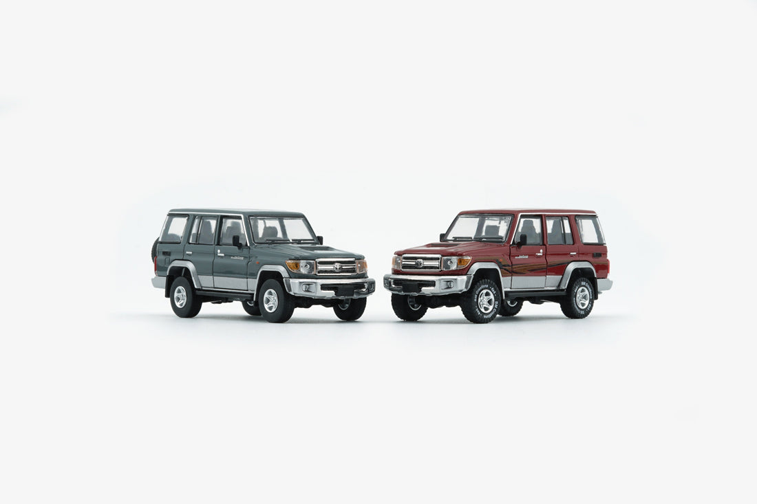 Toyota Land Cruiser LC76 Dark Red / Dark Grey - RHD 1:64 by BM Creations