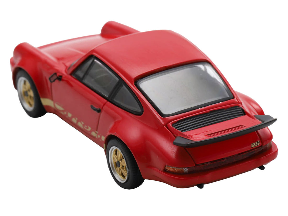 1974 Porsche 911 Carrera RS 3.0 Red with Gold Stripes 1/64 Model Car by Spark