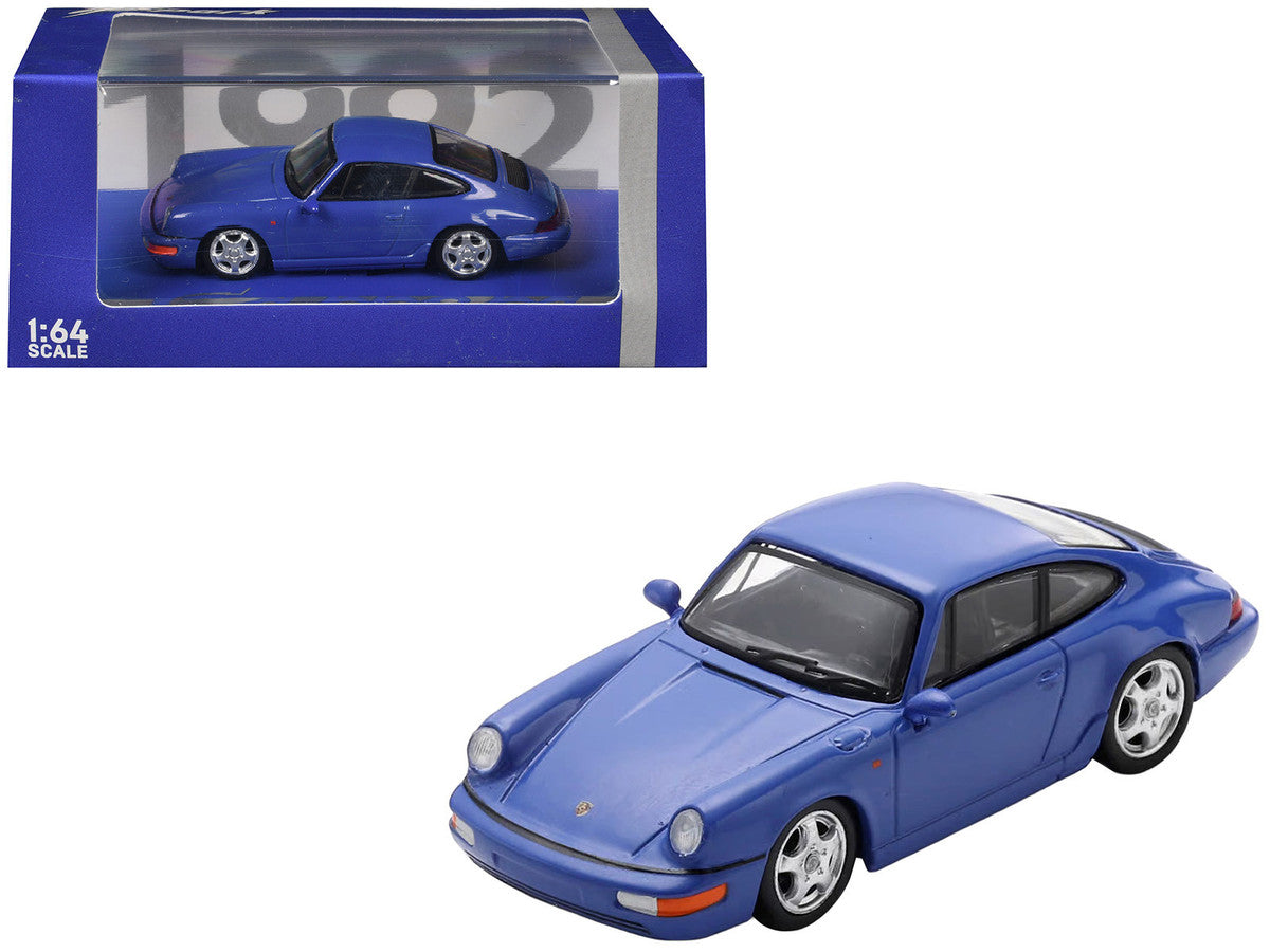 1992 Porsche 911 Carrera RS 3.6 Blue 1/64 Model Car by Spark-4