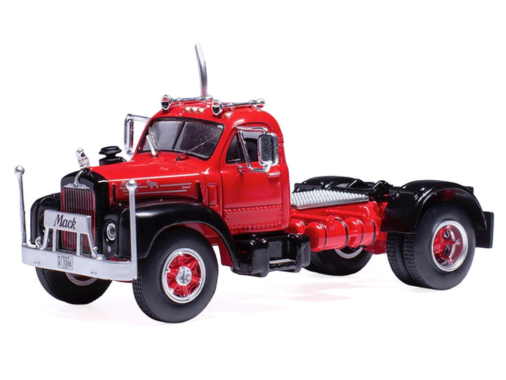Mack 1953 B 61 Truck Tractor Red and Black 1/64 Diecast Model by IXO Models 2
