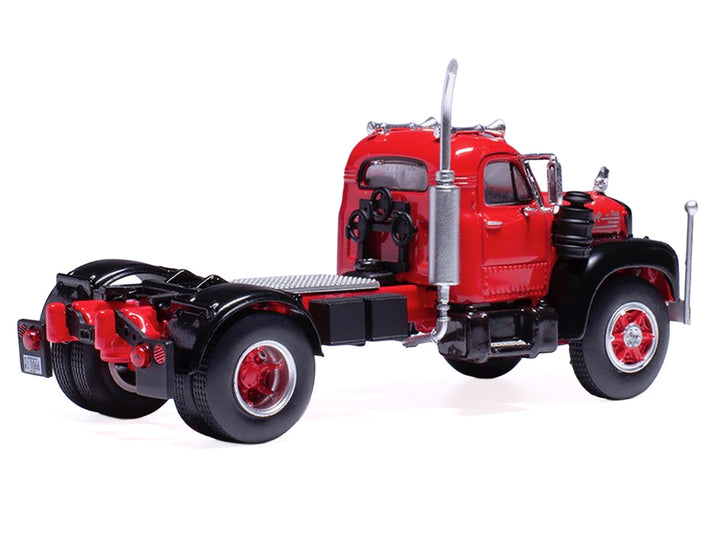 Mack 1953 B 61 Truck Tractor Red and Black 1/64 Diecast Model by IXO Models