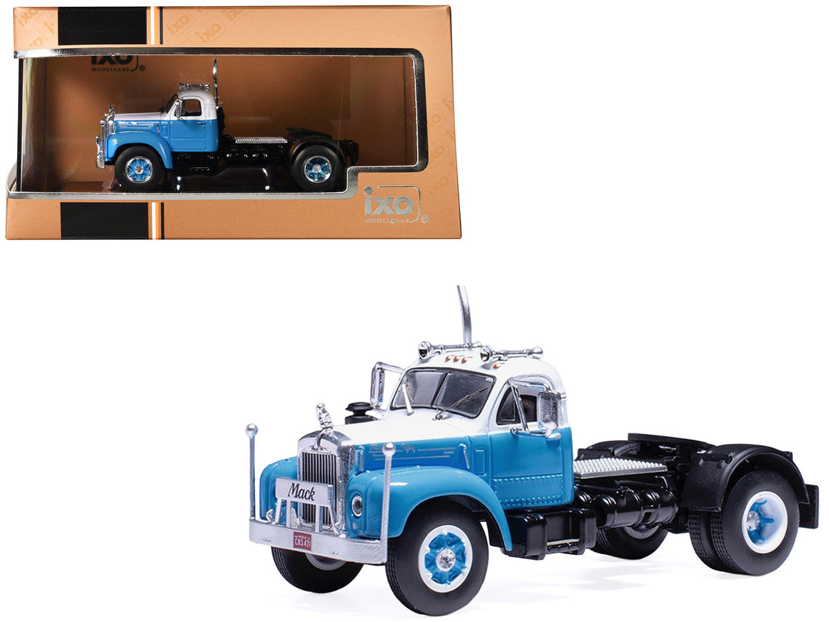 Mack B 61 1953 Truck Tractor Blue and White 1/64 Diecast Model by IXO Models