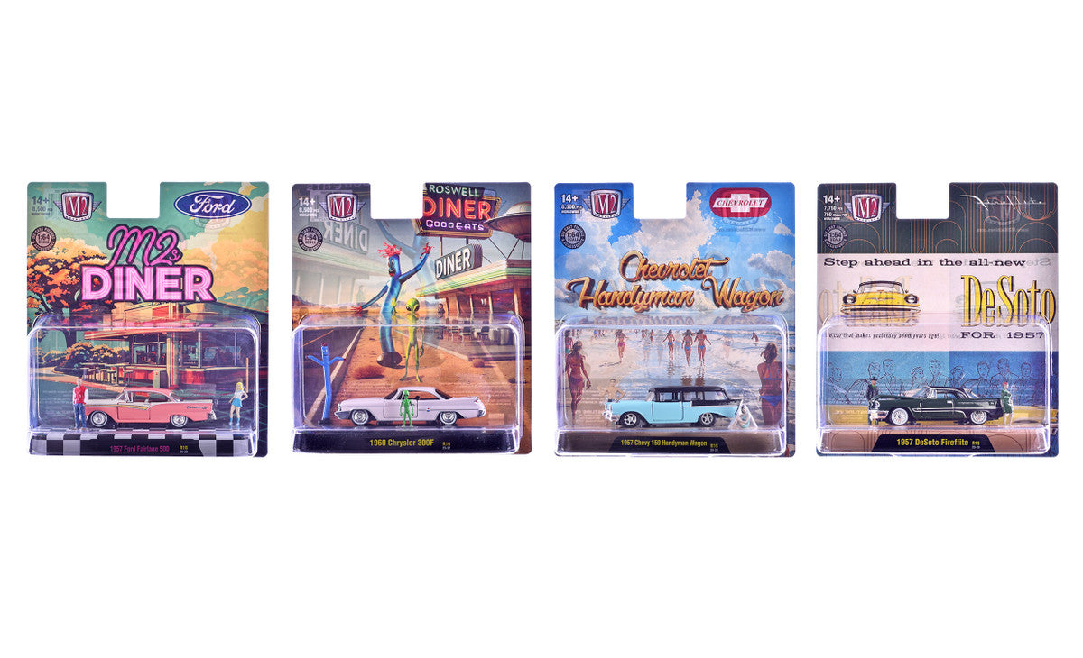"Auto News" Release 16 Set of 4 Cars Limited Edition to 8500 pieces Worldwide 1/64 Diecast Model Cars by M2 Machines-2