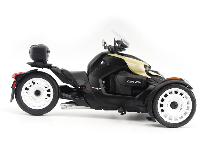 Can-Am Ryker Rally 3-Wheel Motorcycle Sand Storm and Black 1/12 Diecast Model by BRP Models-1