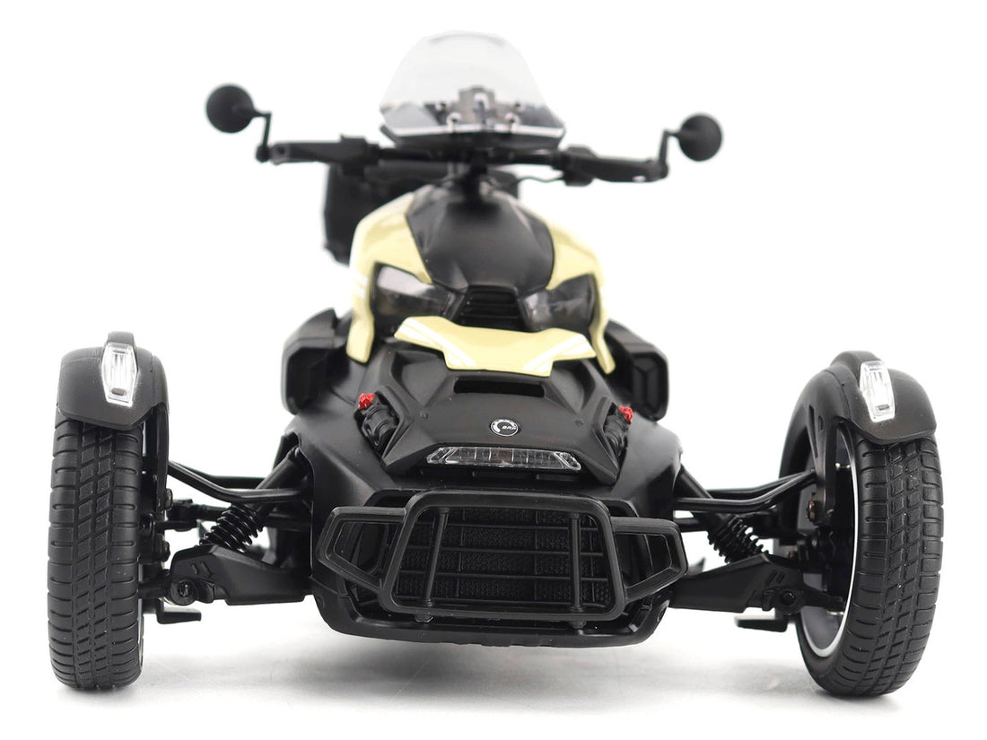 Can-Am Ryker Rally 3-Wheel Motorcycle Sand Storm and Black 1/12 Diecast Model by BRP Models-3