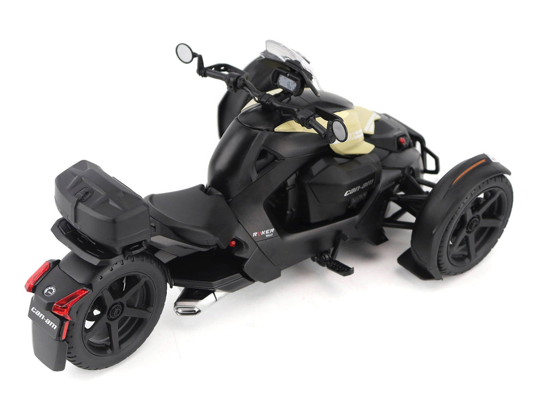 Can-Am Ryker Rally 3-Wheel Motorcycle Sand Storm and Black 1/12 Diecast Model by BRP Models-4