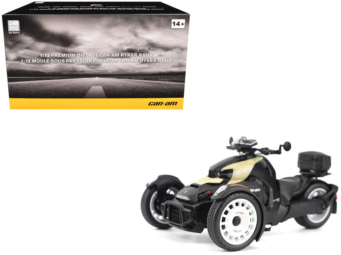 Can-Am Ryker Rally 3-Wheel Motorcycle Sand Storm and Black 1/12 Diecast Model by BRP Models-0